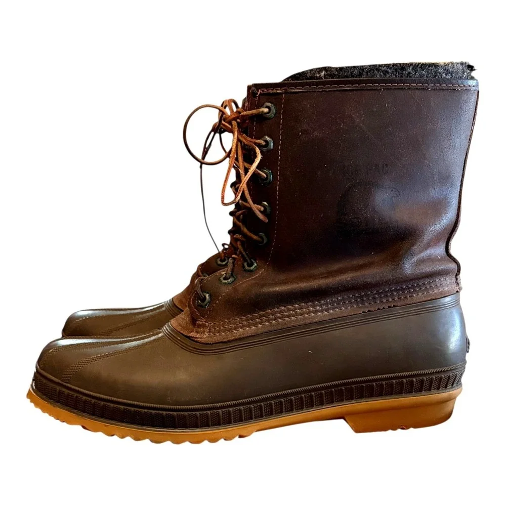 Sorel Mens Ice Pac Brown Insulated Winter Duck Boots 13‎ Made in Canada Outdoors